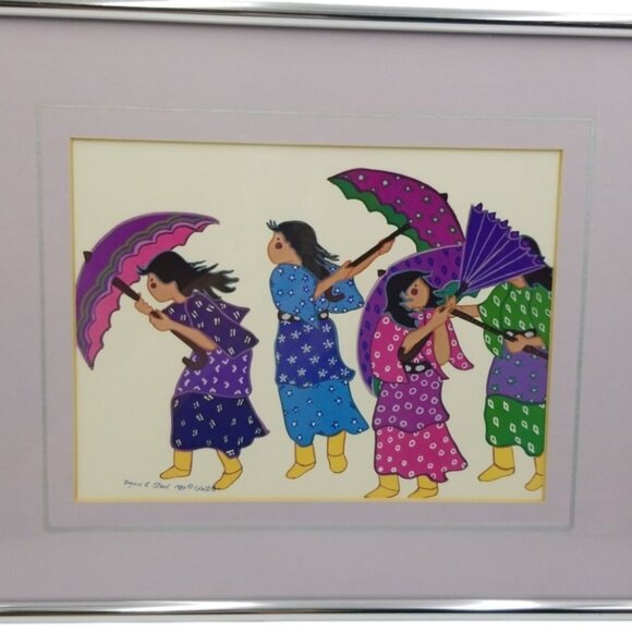 Virginia A. Stroud Framed Matted 1987 "What Happened To The Sun?" Vintage Signed - Picture 1 of 10